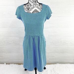 J. McLaughlin Crosshatch Scoop Neck Stretch Fit & Flare Midi Dress